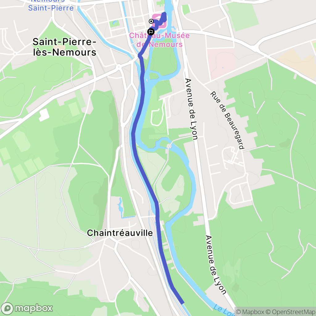 Nemours : carte du parcours de randonnée - France