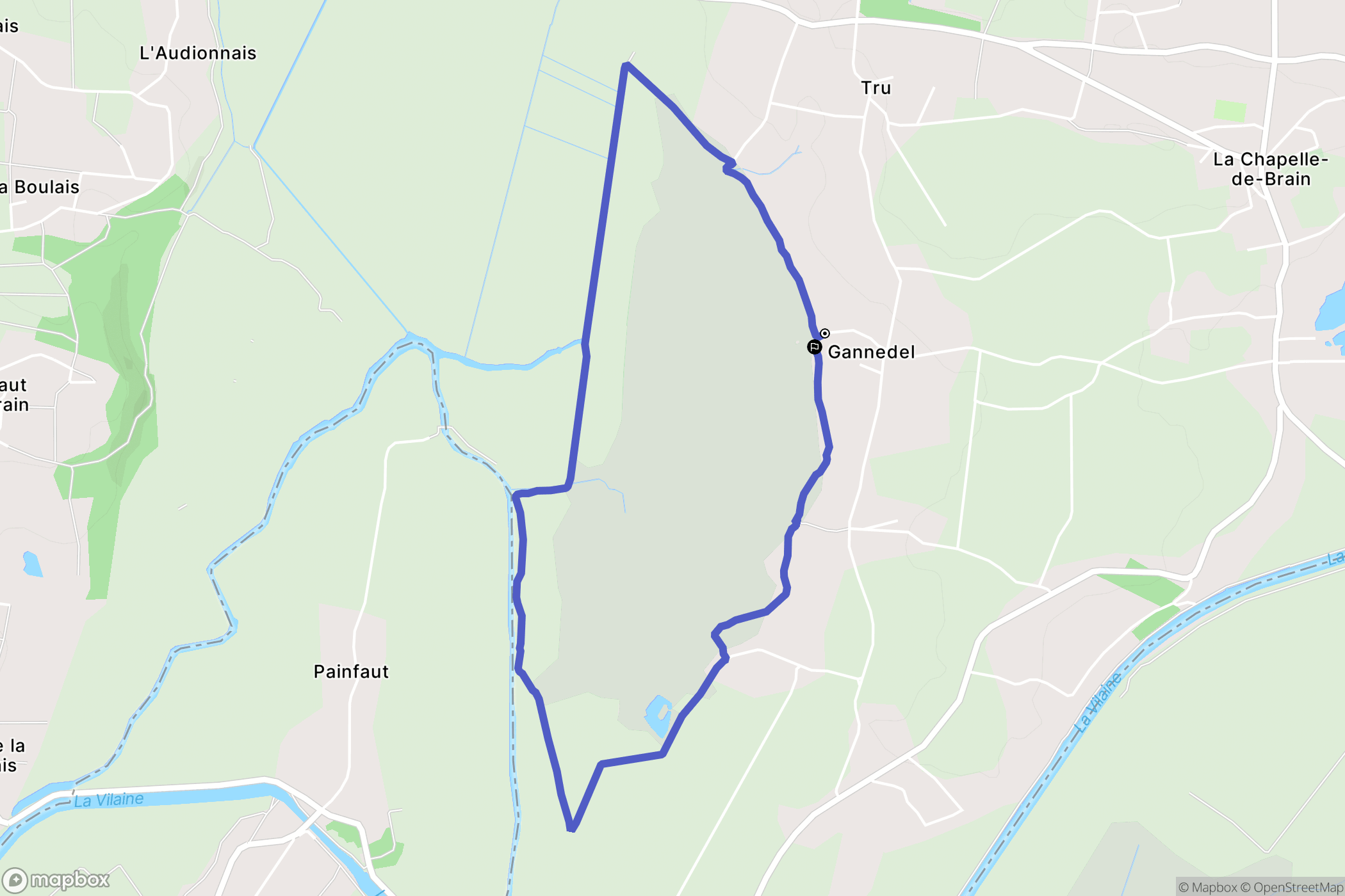 La Chapelle-de-Brain : carte du parcours de randonnée - France