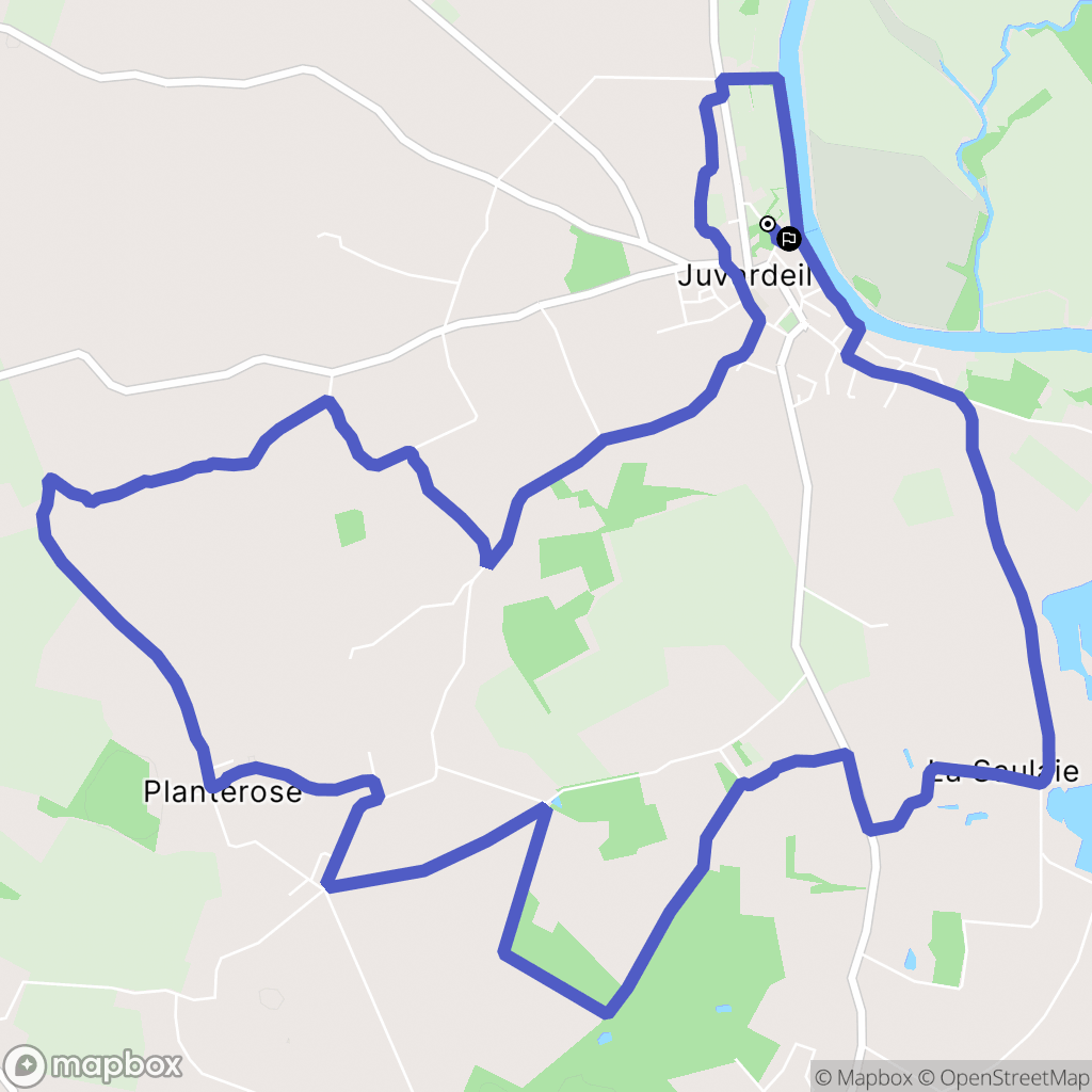 Juvardeil : carte du parcours de randonnée - France