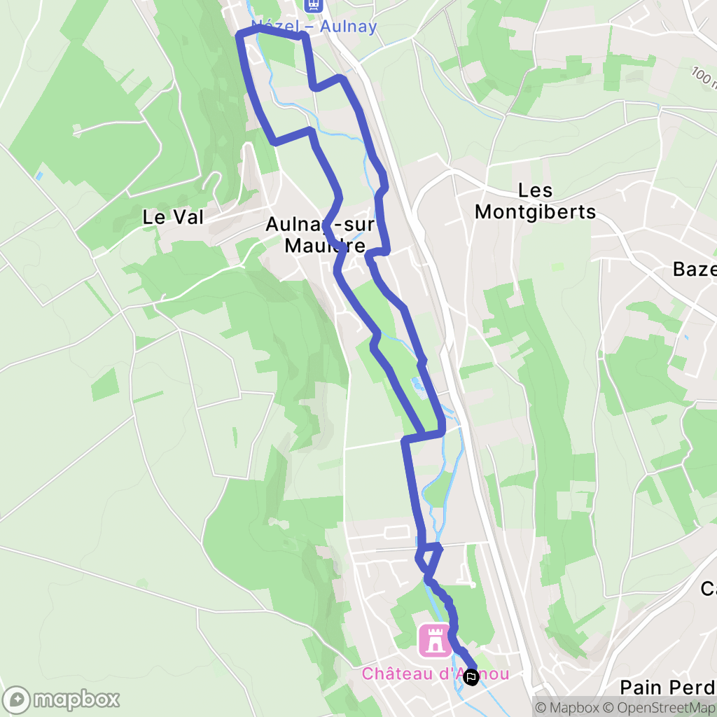 Maule : carte du parcours de randonnée - France