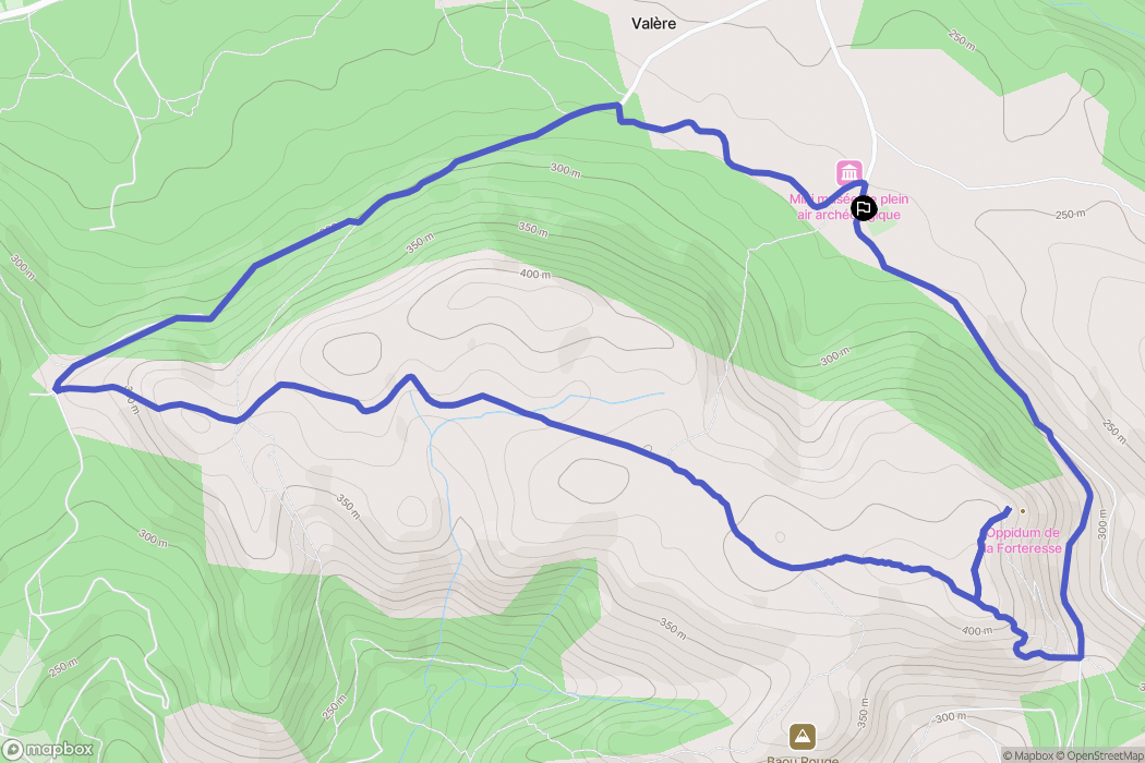 Bagnols-en-Forêt : carte du parcours de randonnée - France