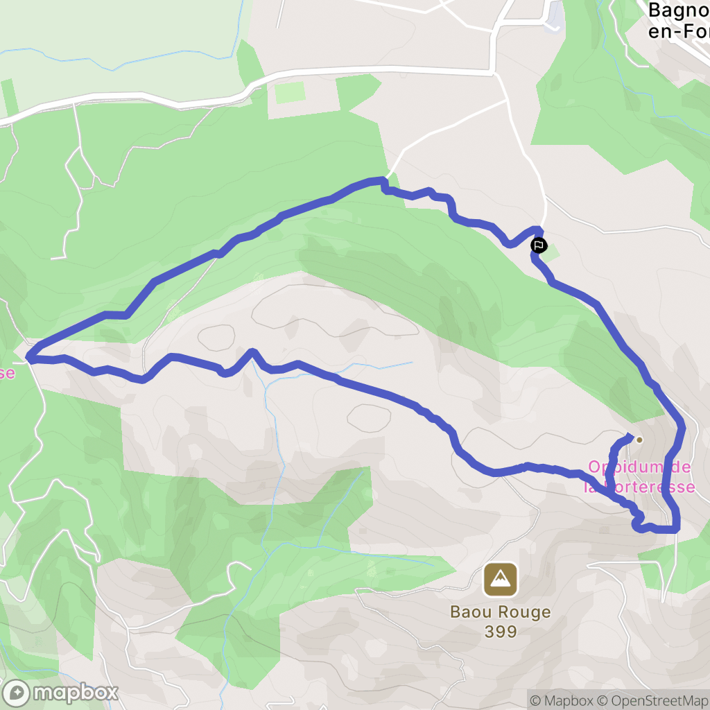 Bagnols-en-Forêt : carte du parcours de randonnée - France