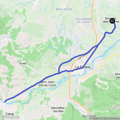 Banyuls-dels-Aspres : carte du parcours de randonnée - France