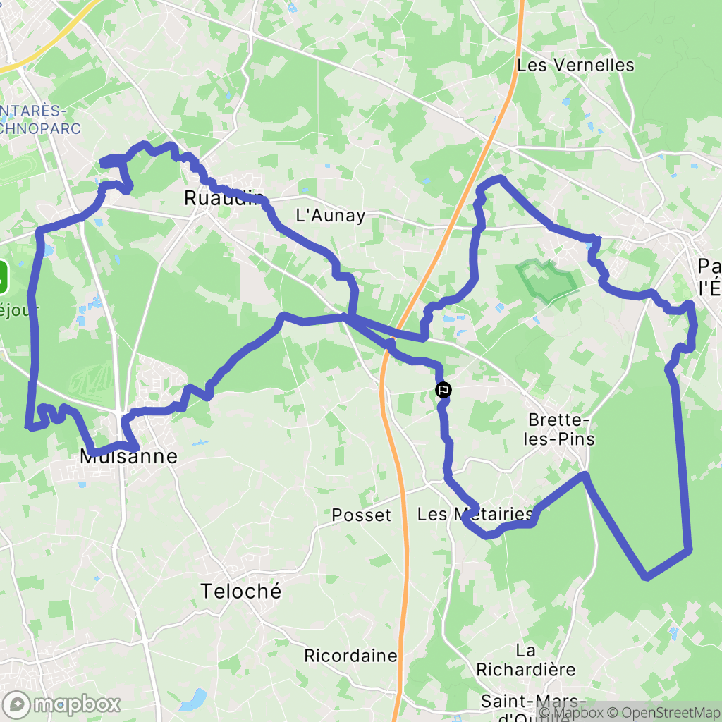 Brette-les-Pins : carte du parcours de randonnée - France
