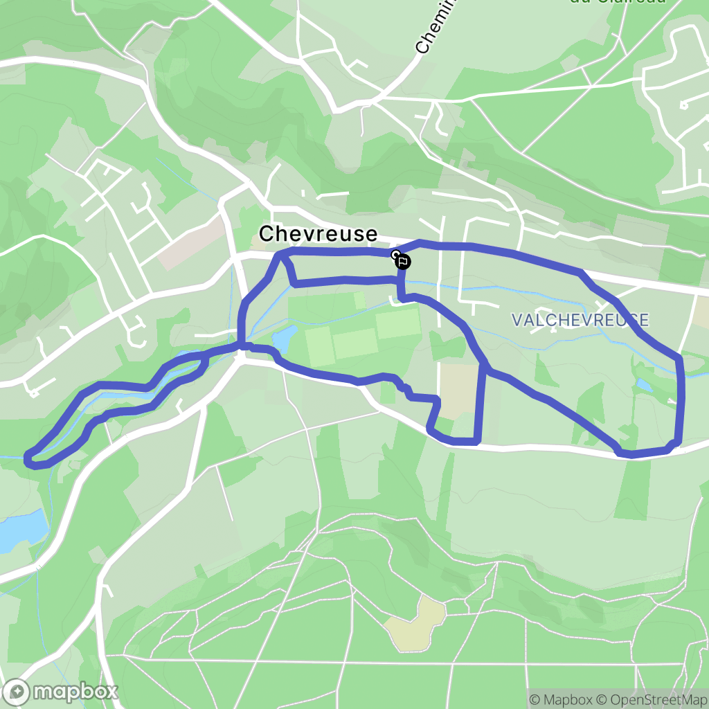 Chevreuse : carte du parcours de randonnée - France