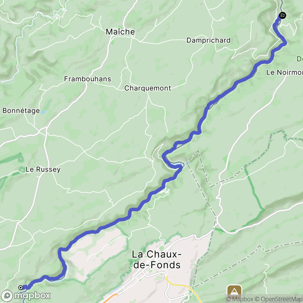 Villers-le-Lac : carte du parcours de randonnée - France