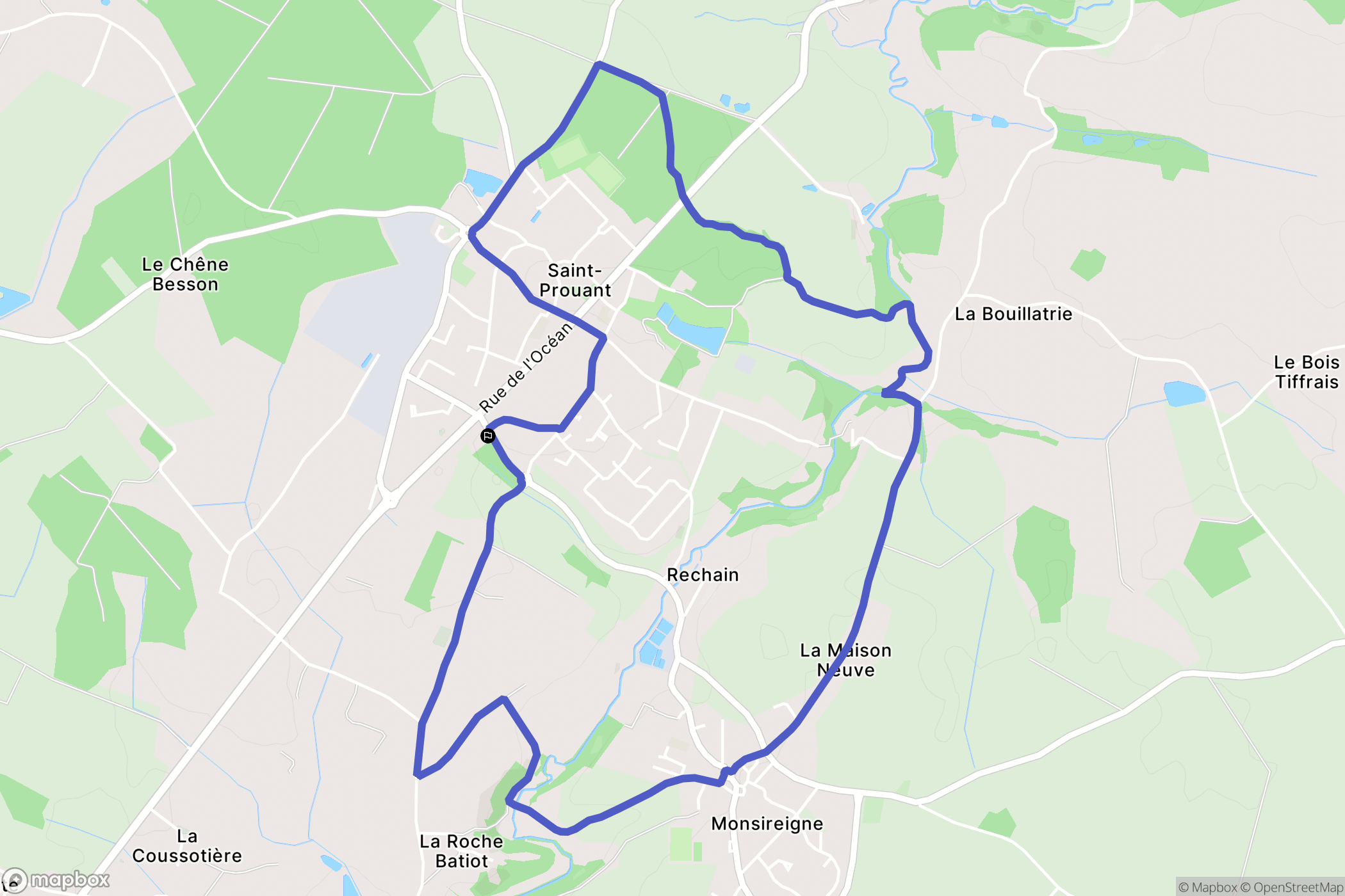 Saint-Prouant : carte du parcours de randonnée - France