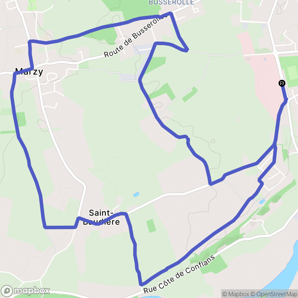 Nevers : carte du parcours de randonnée - France