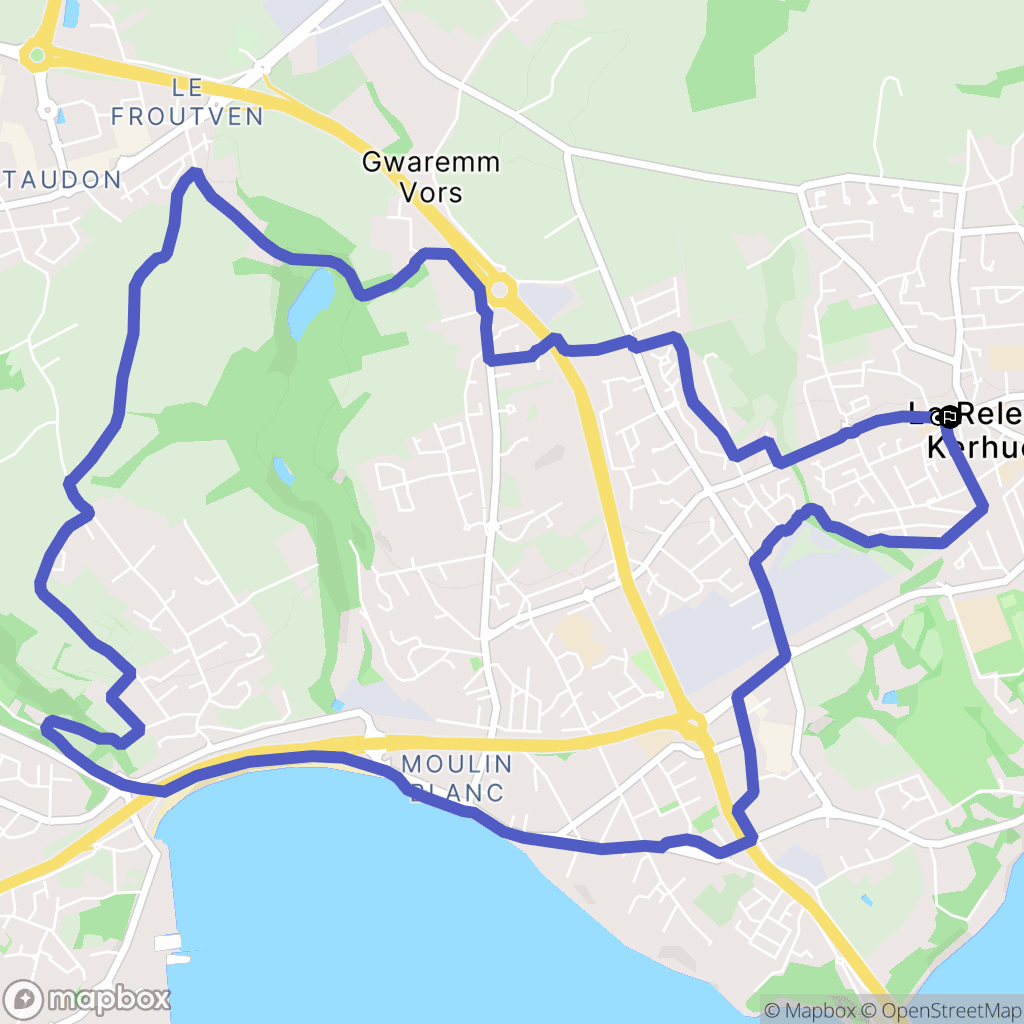 Le Relecq-Kerhuon : carte du parcours de randonnée - France