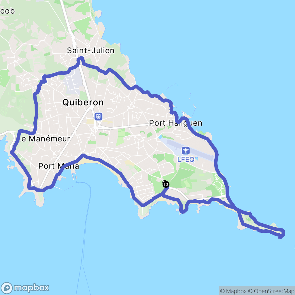 Quiberon : carte du parcours de randonnée - France