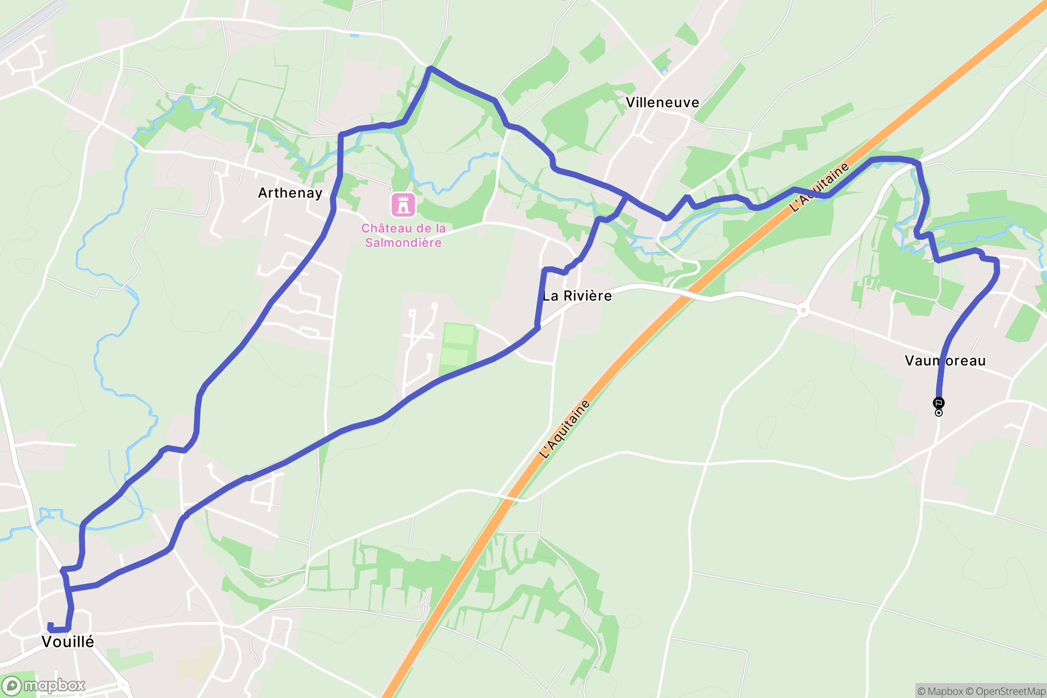 Vouillé : carte du parcours de randonnée - France