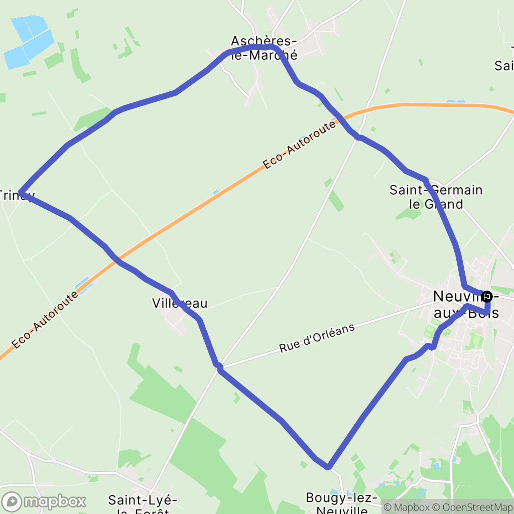 Neuville-aux-Bois : carte du parcours de randonnée - France