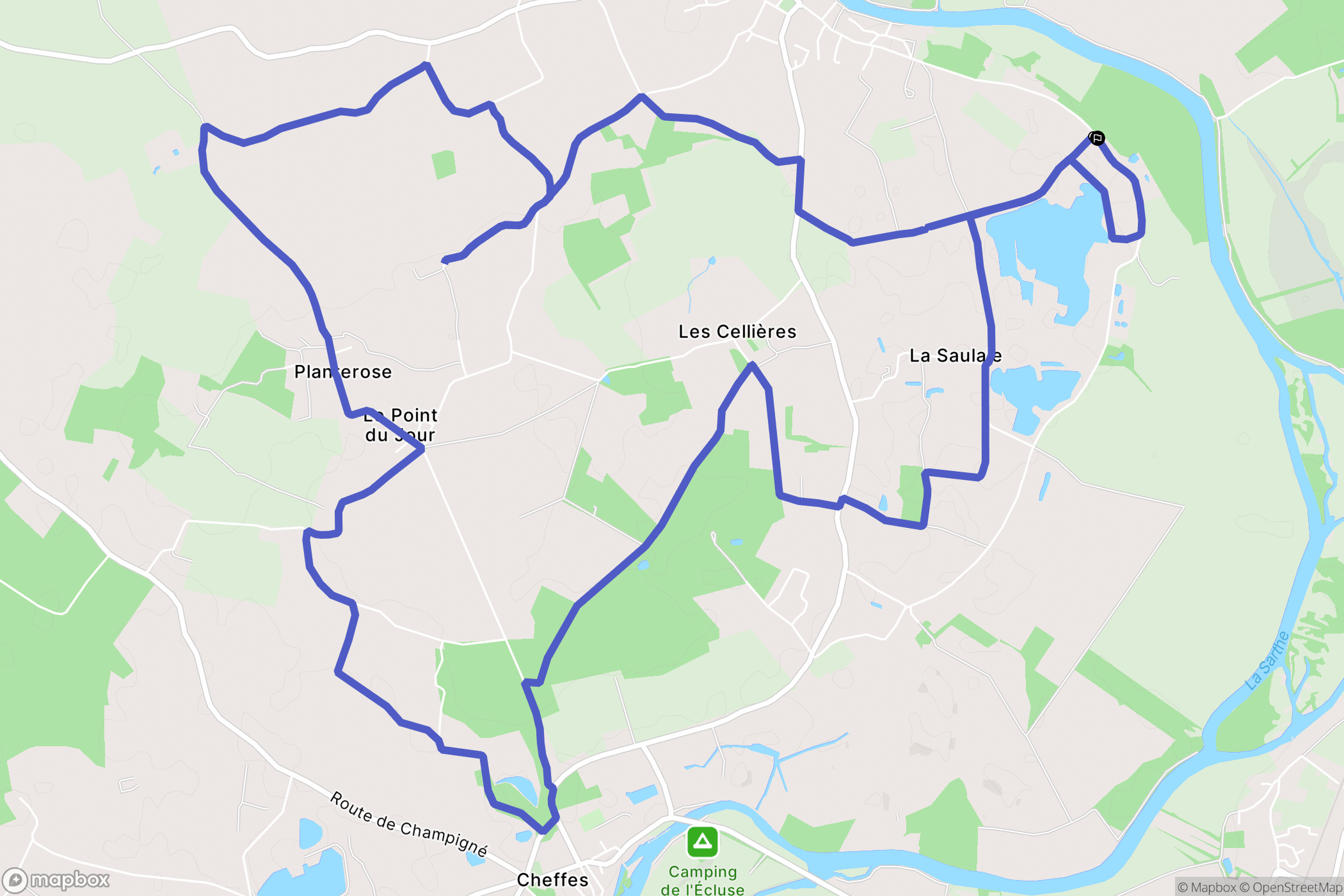 Juvardeil : carte du parcours de randonnée - France