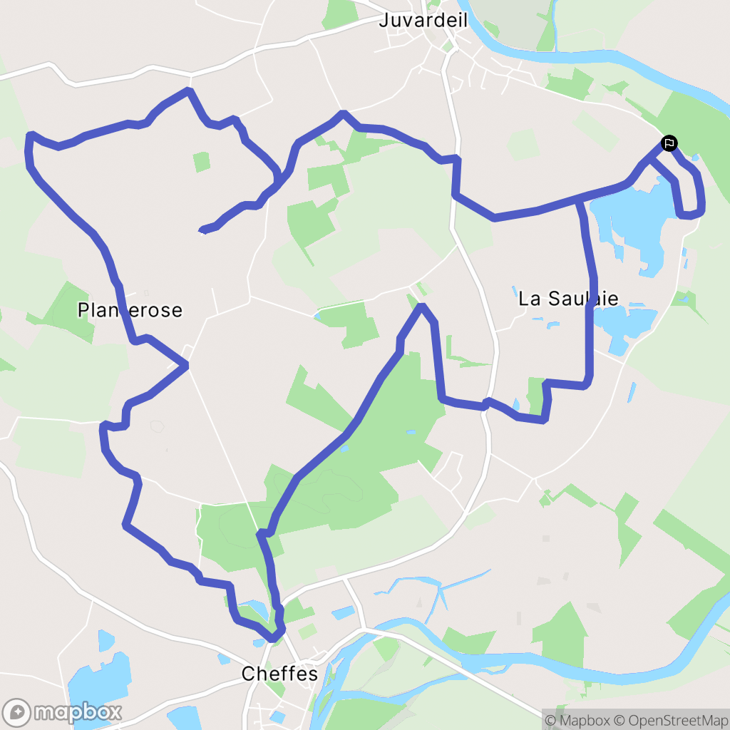 Juvardeil : carte du parcours de randonnée - France
