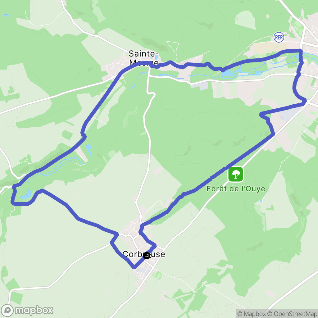 Corbreuse : carte du parcours de randonnée - France