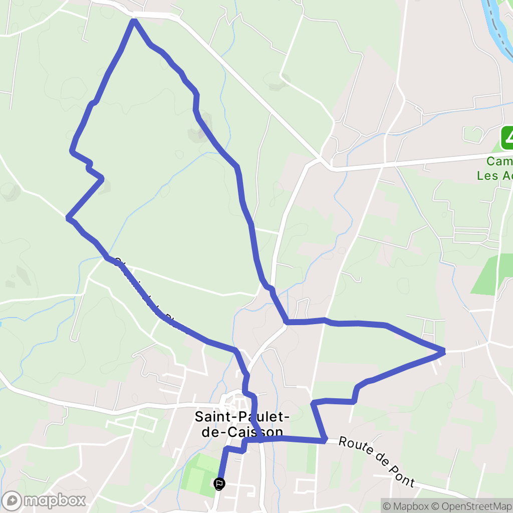 Saint-Paulet-de-Caisson : carte du parcours de randonnée - France