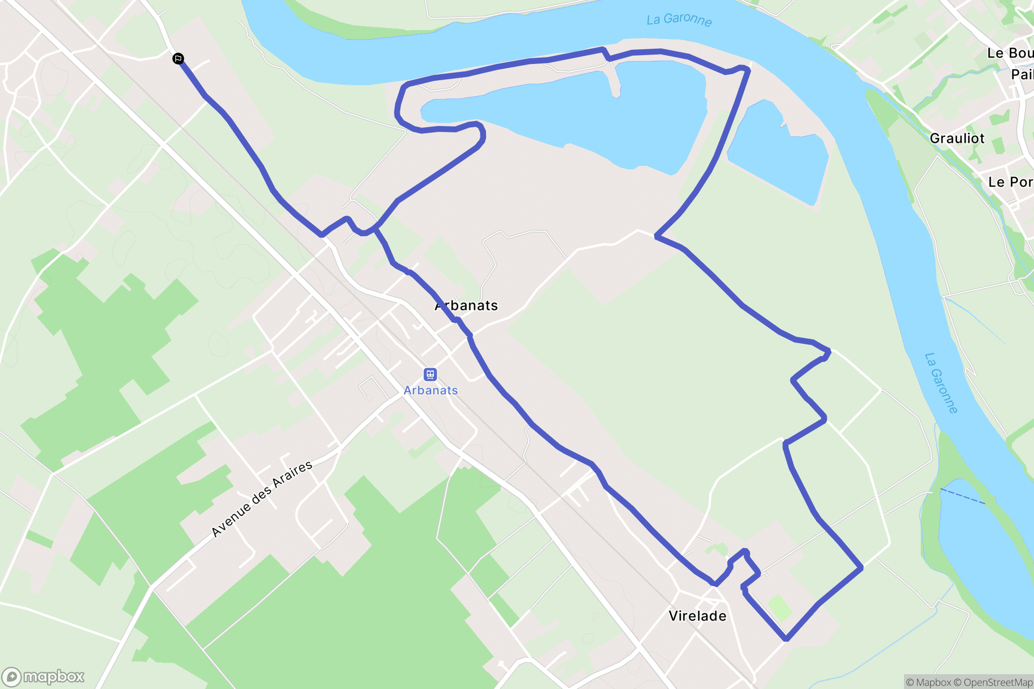 Portets : carte du parcours de randonnée - France