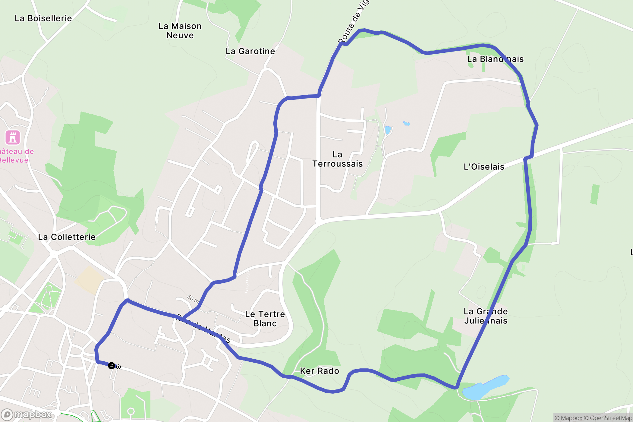 Saint-Étienne-de-Montluc : carte du parcours de randonnée - France