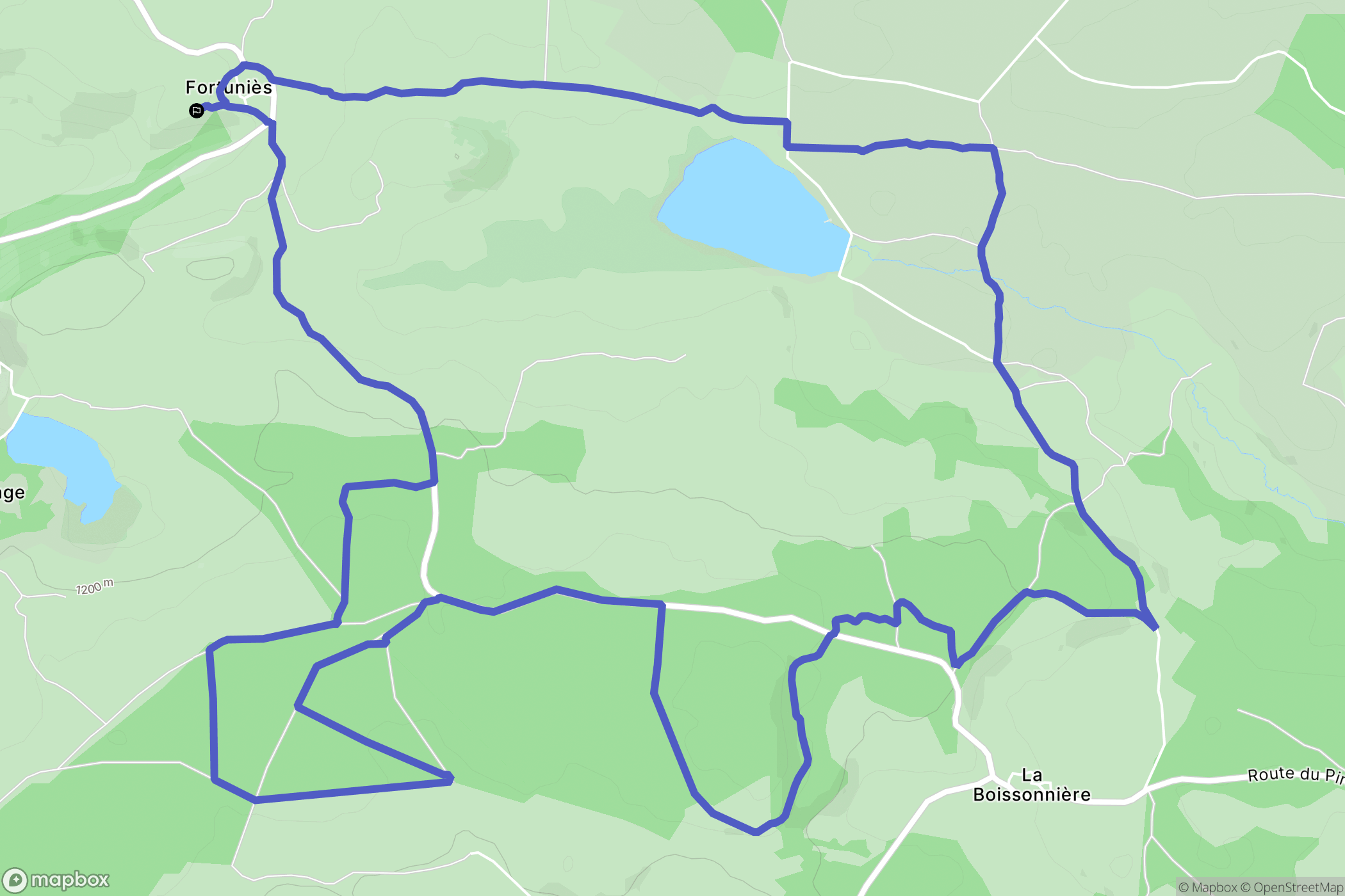 Dienne : carte du parcours de randonnée - France