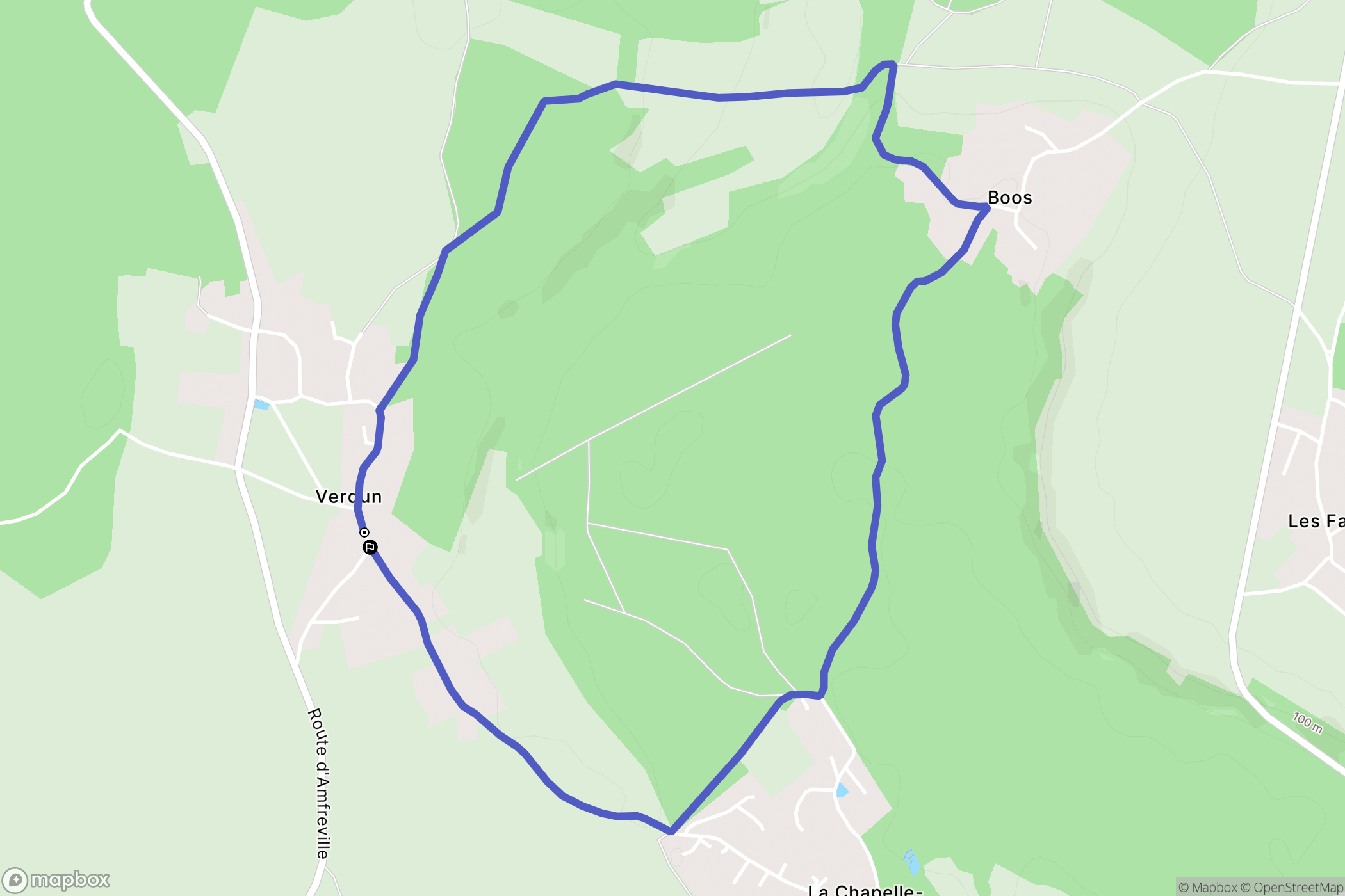 La Vacherie : carte du parcours de randonnée - France