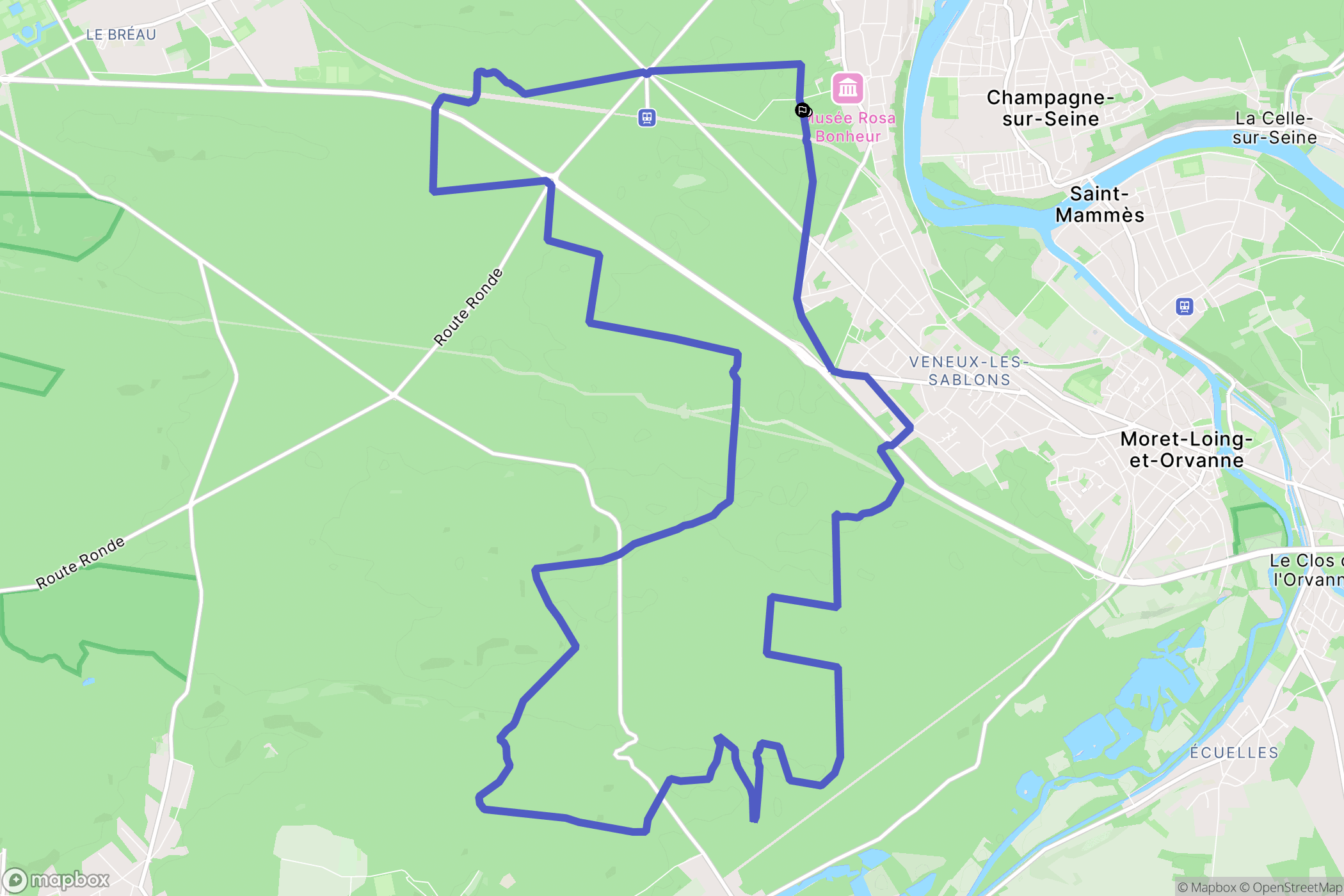Thomery : carte du parcours de randonnée - France