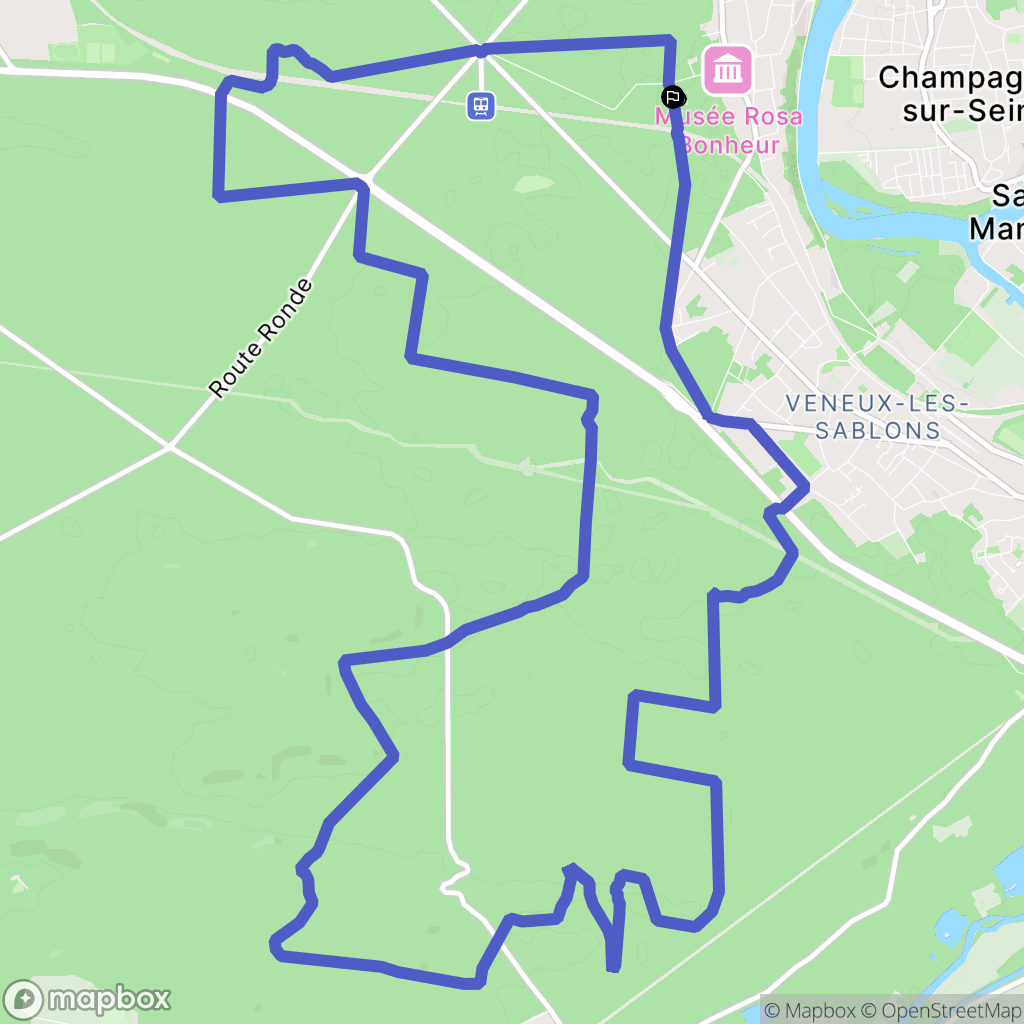 Thomery : carte du parcours de randonnée - France
