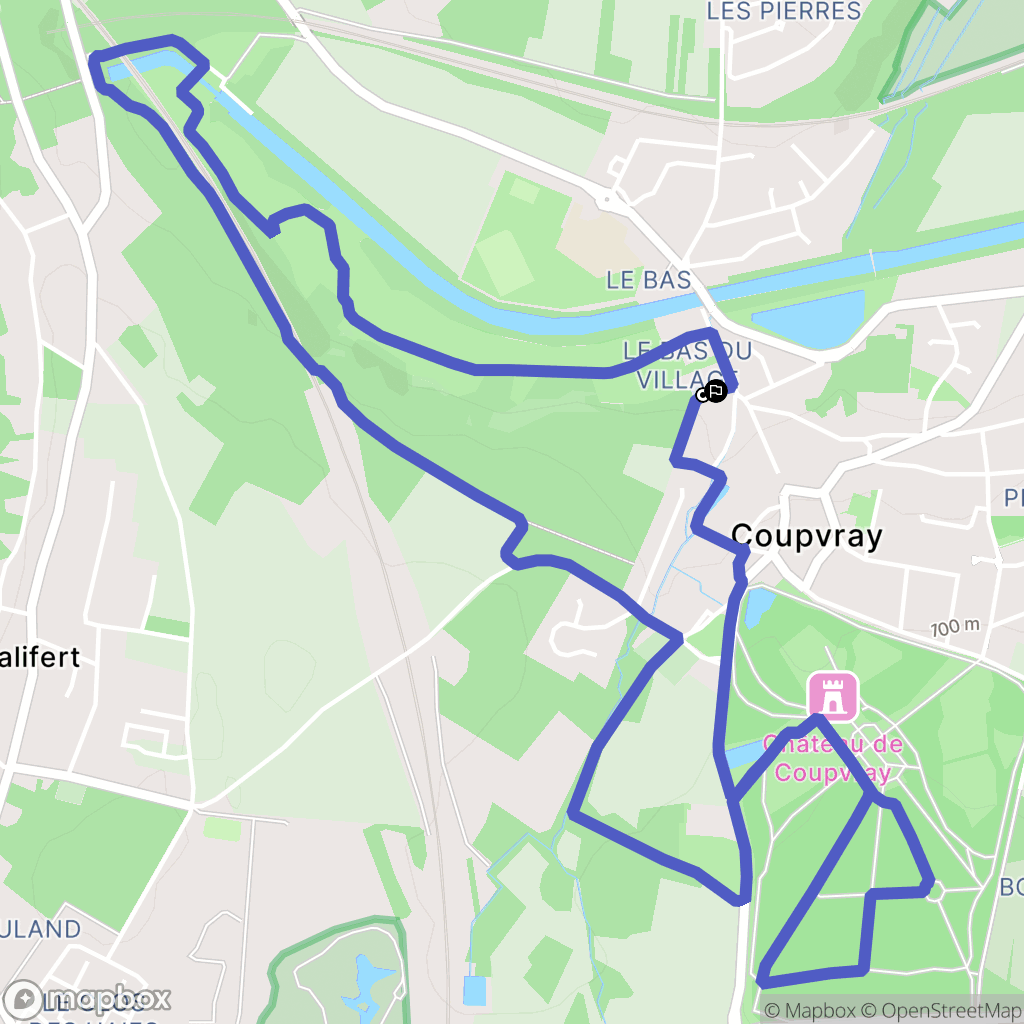 Coupvray : carte du parcours de randonnée - France
