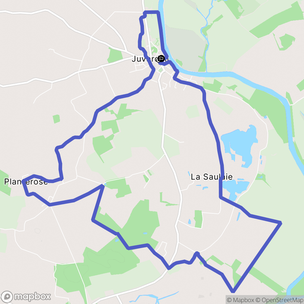 Juvardeil : carte du parcours de randonnée - France
