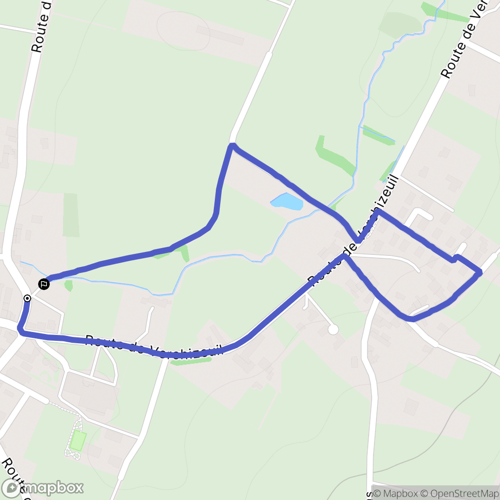 Verzé : carte du parcours de randonnée - France