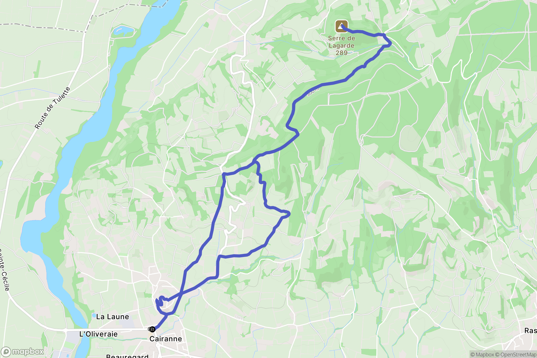 Cairanne : carte du parcours de randonnée - France