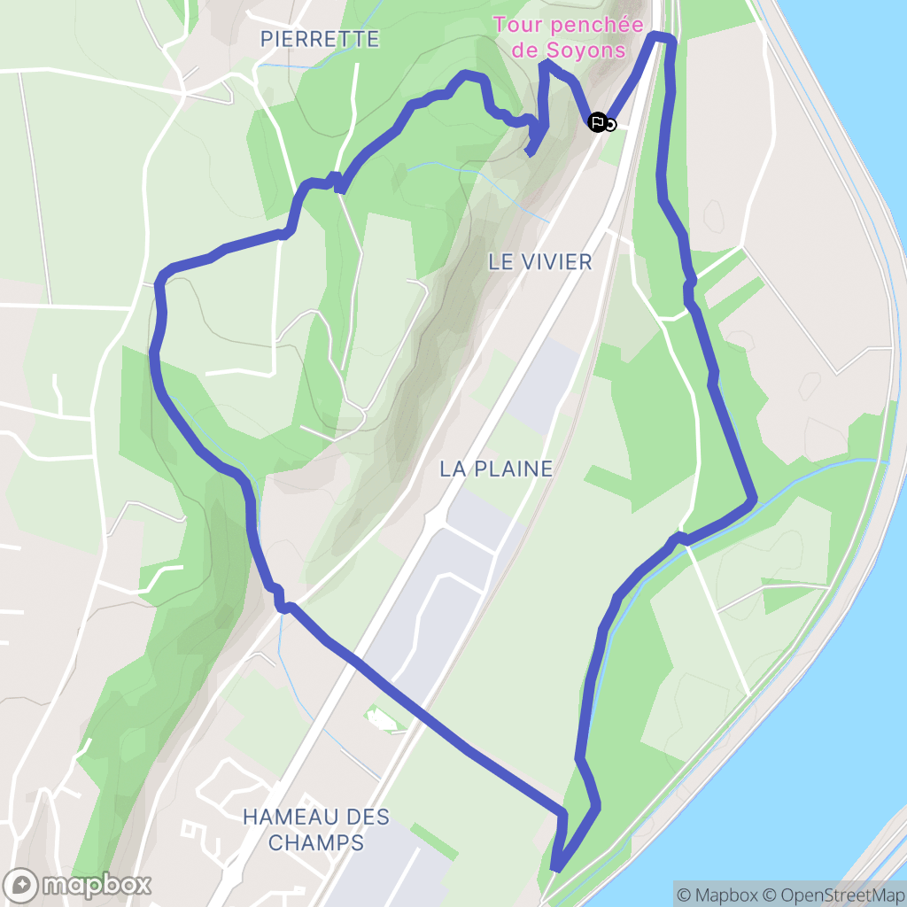 Soyons : carte du parcours de randonnée - France