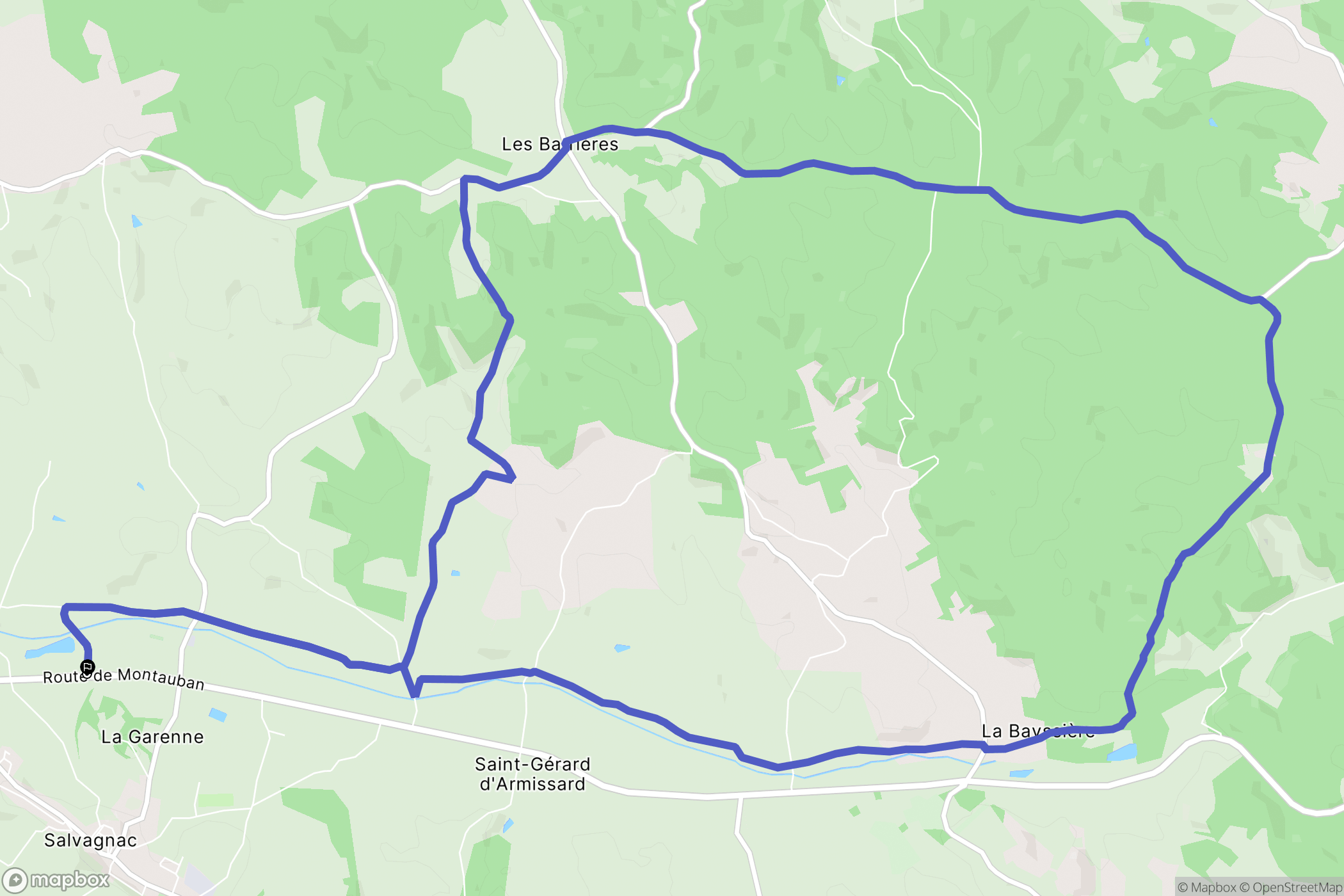 Salvagnac : carte du parcours de randonnée - France