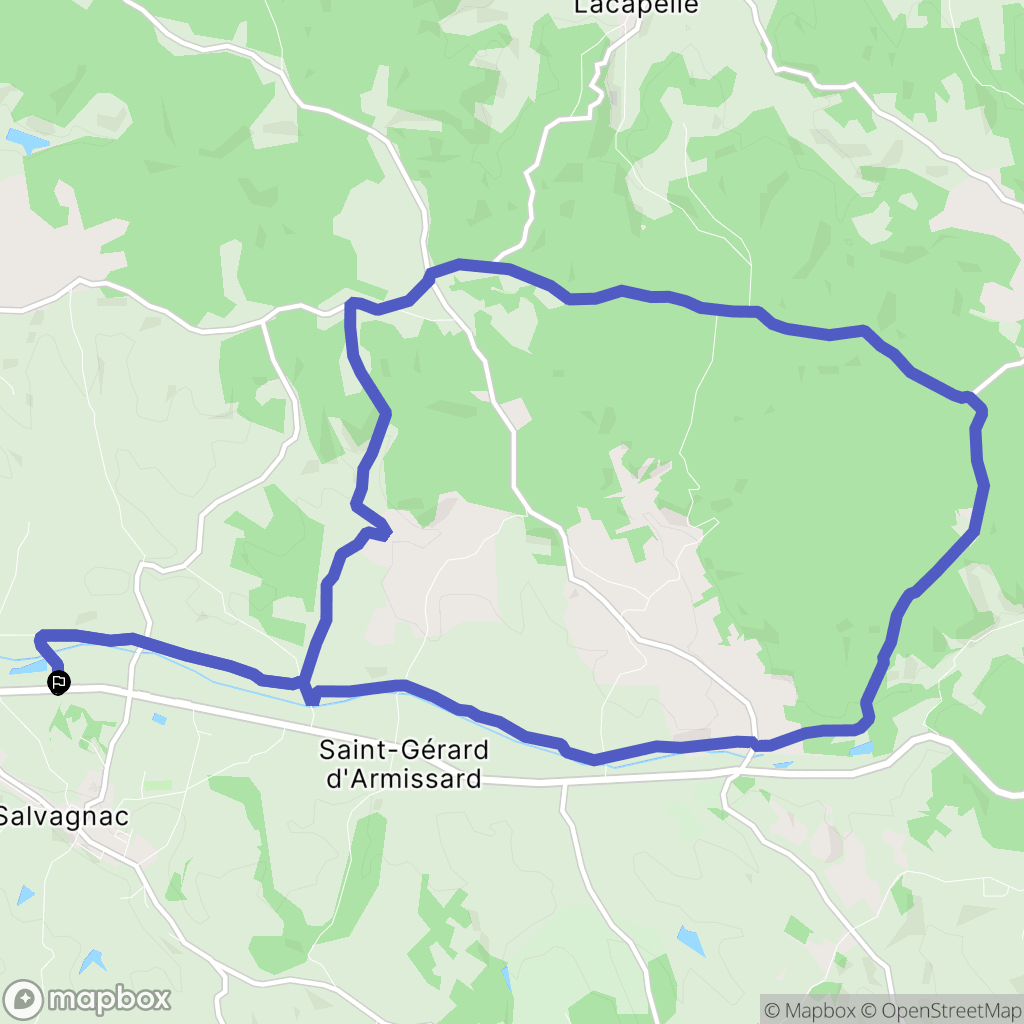 Salvagnac : carte du parcours de randonnée - France