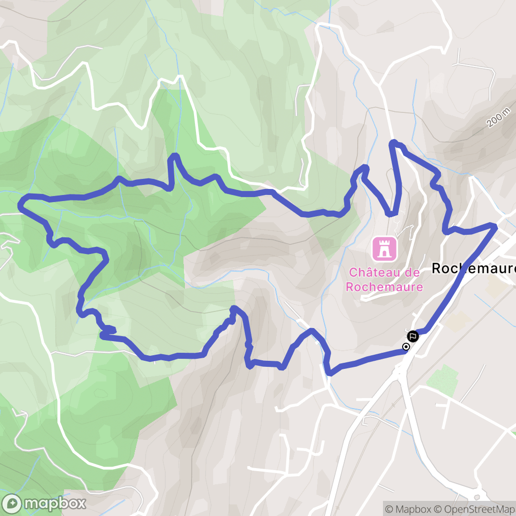 Rochemaure : carte du parcours de randonnée - France