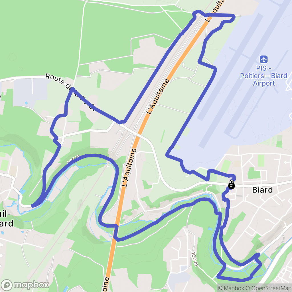 Biard : carte du parcours de randonnée - France