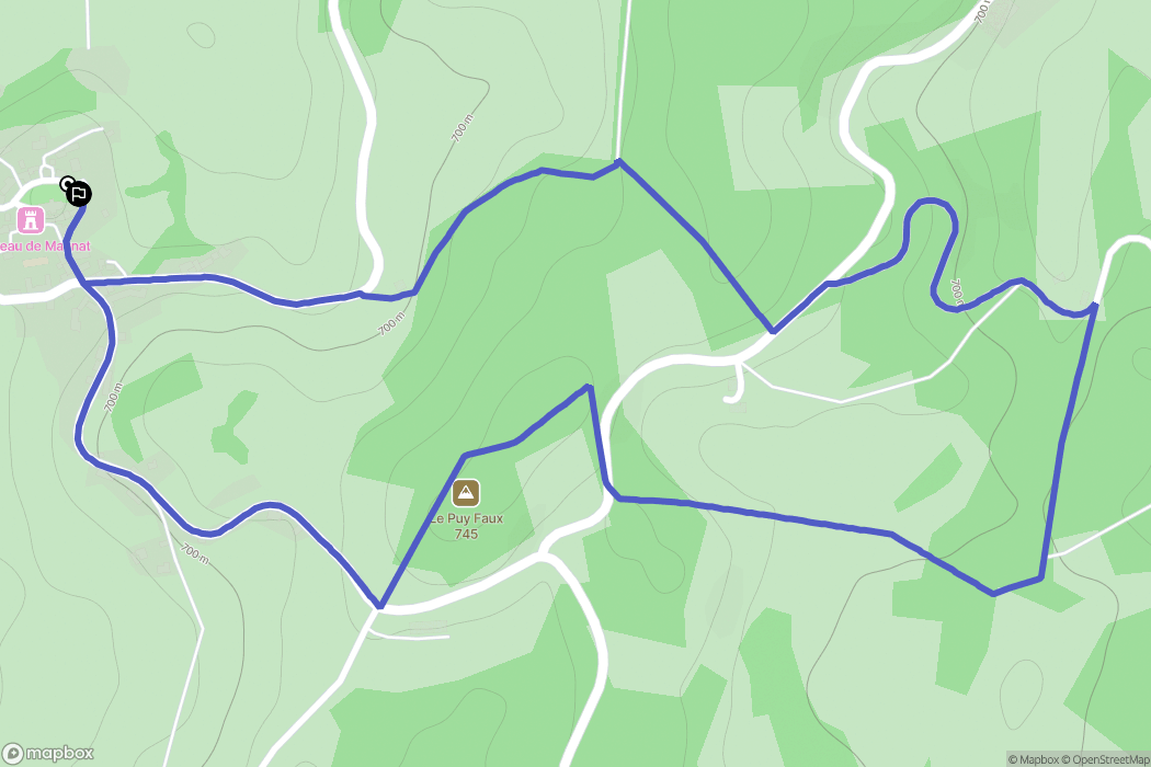 Magnat-l'Étrange : carte du parcours de randonnée - France