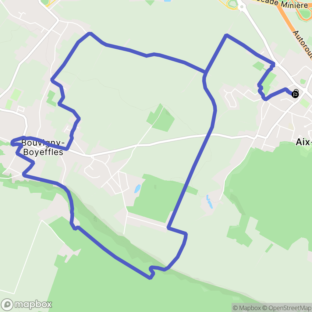 Aix-Noulette : carte du parcours de randonnée - France