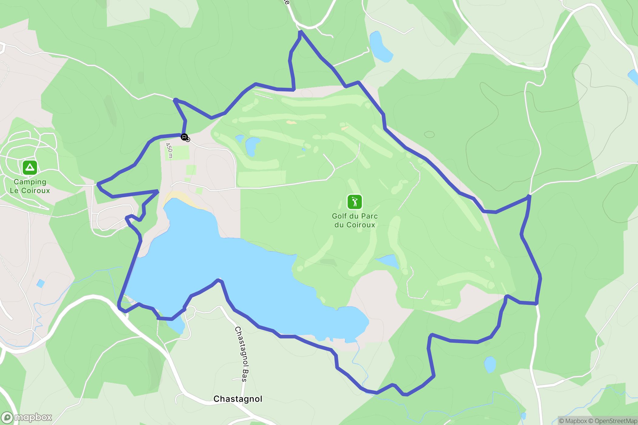 Aubazines : carte du parcours de randonnée - France