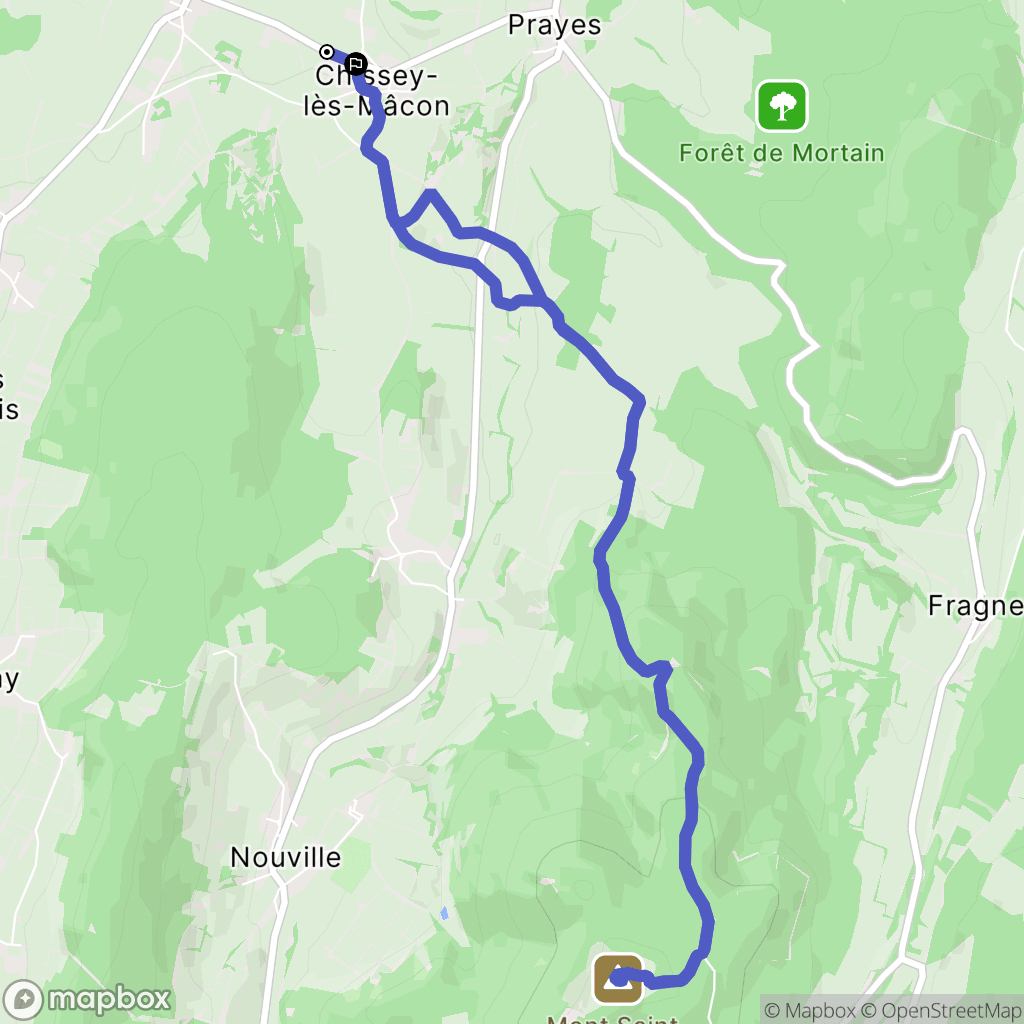 Chissey-lès-Mâcon : carte du parcours de randonnée - France