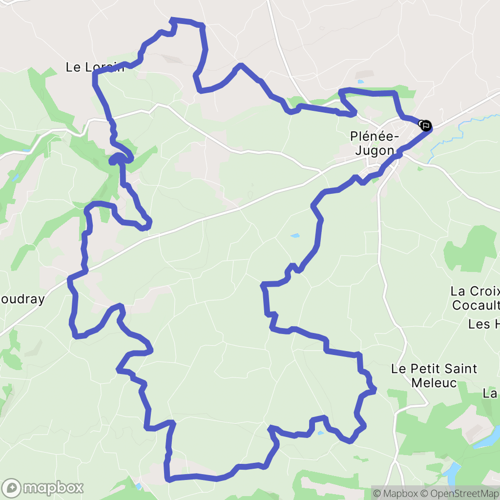Plénée-Jugon : carte du parcours de randonnée - France