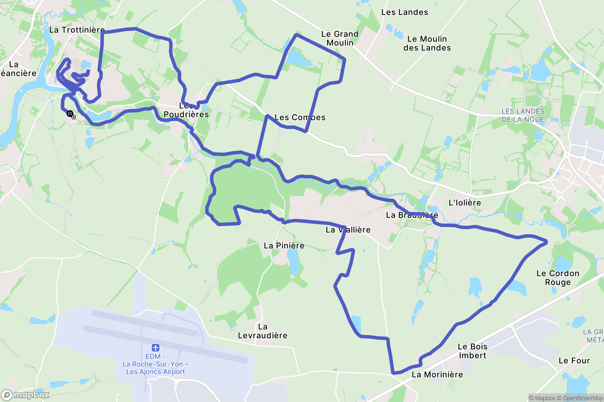 La Ferrière : carte du parcours de randonnée - France