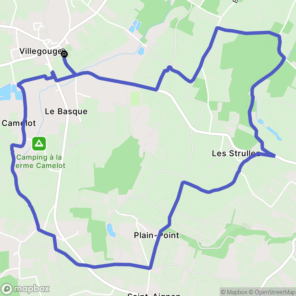 Villegouge : carte du parcours de randonnée - France