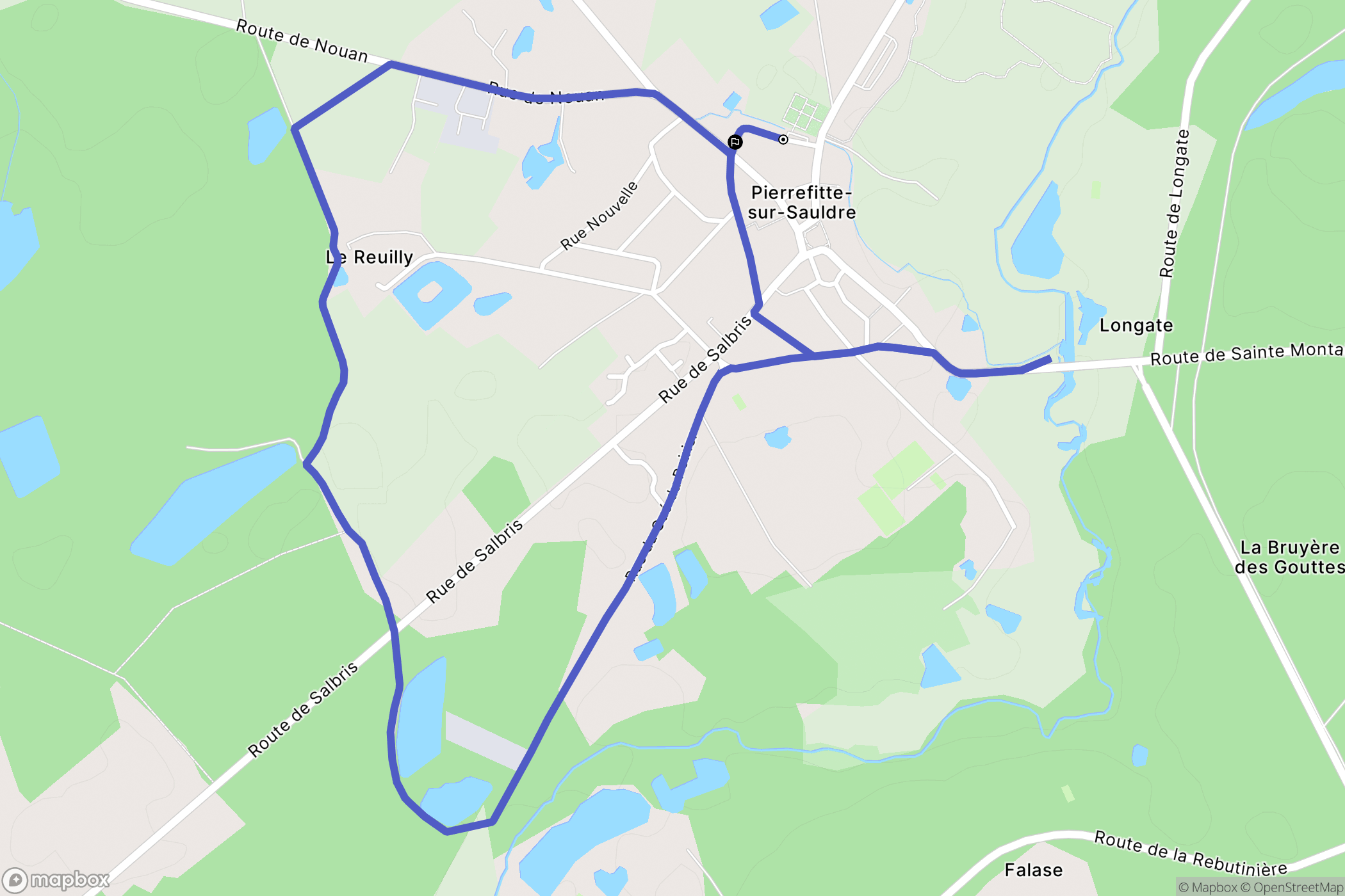 Pierrefitte-sur-Sauldre : carte du parcours de randonnée - France