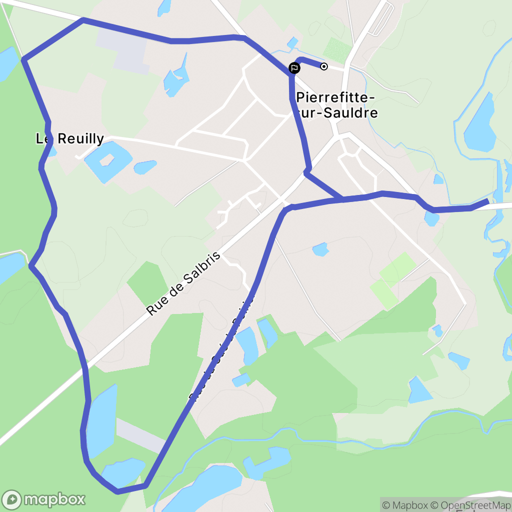 Pierrefitte-sur-Sauldre : carte du parcours de randonnée - France