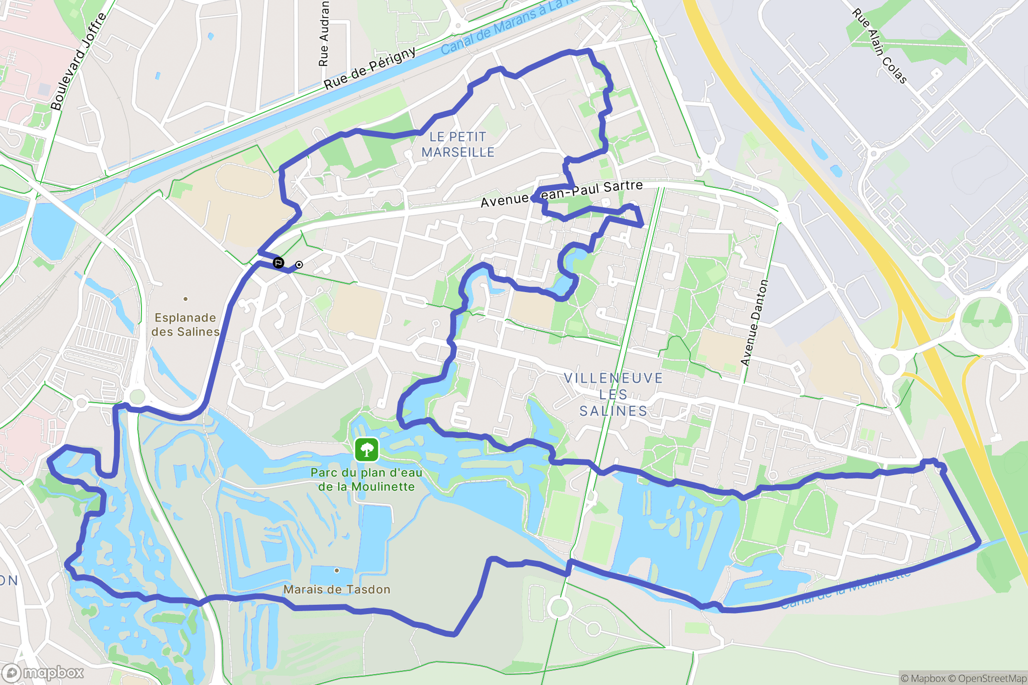La Rochelle : carte du parcours de randonnée - France