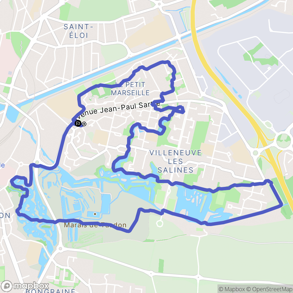 La Rochelle : carte du parcours de randonnée - France