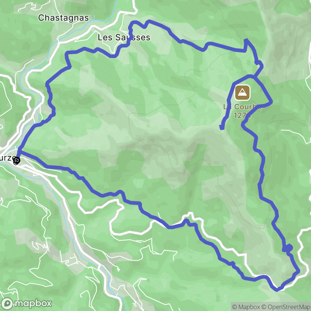 Burzet : carte du parcours de randonnée - France