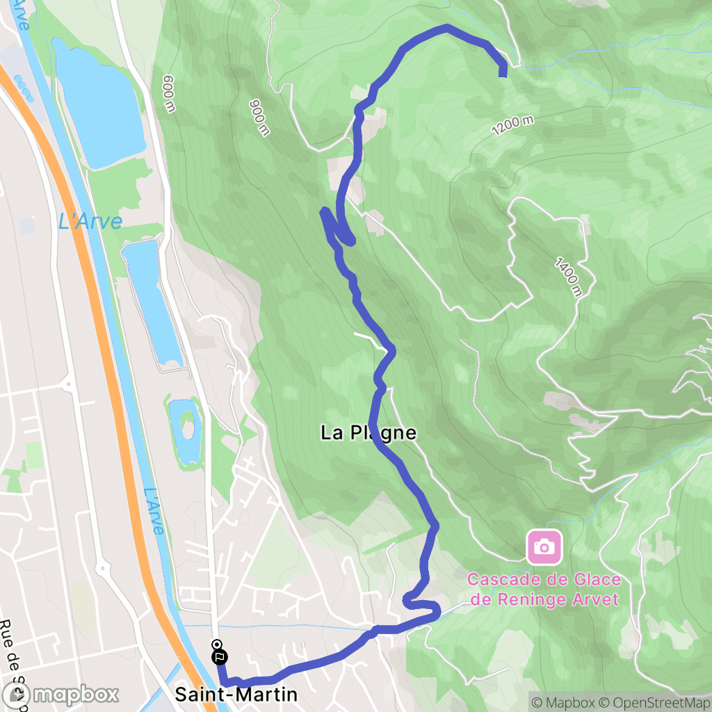 Sallanches : carte du parcours de randonnée - France