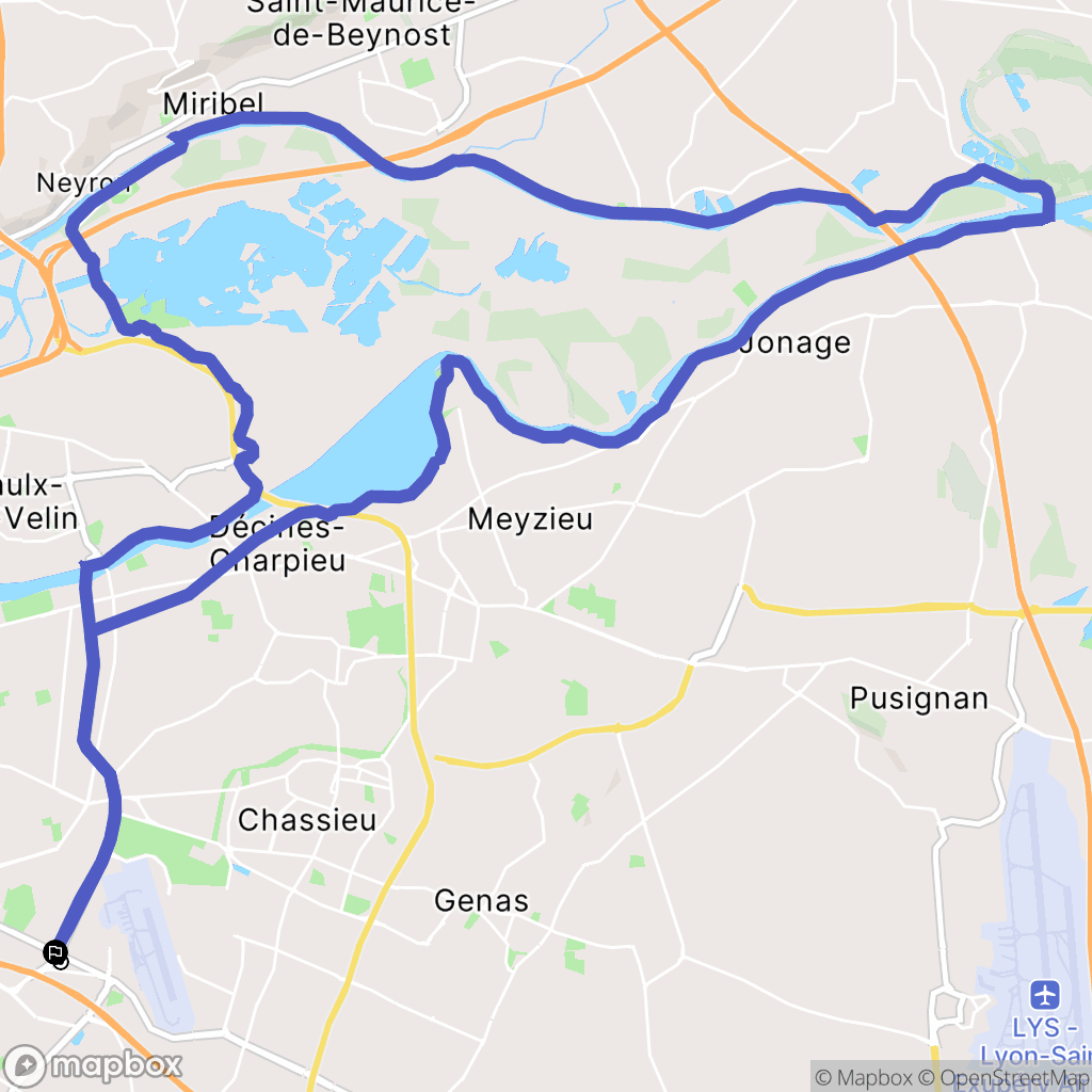 Bron : carte du parcours de randonnée - France