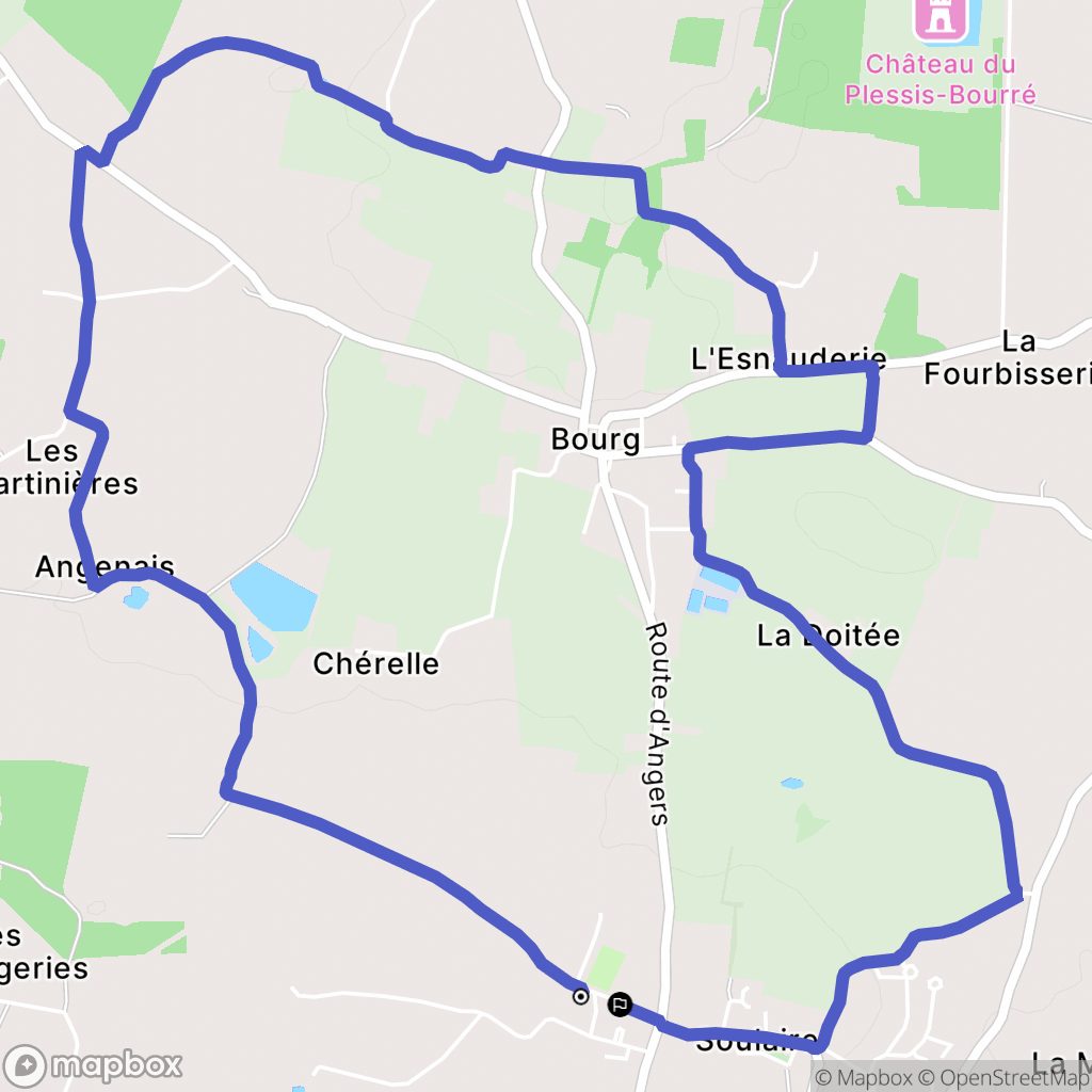 Soulaire-et-Bourg : carte du parcours de randonnée - France